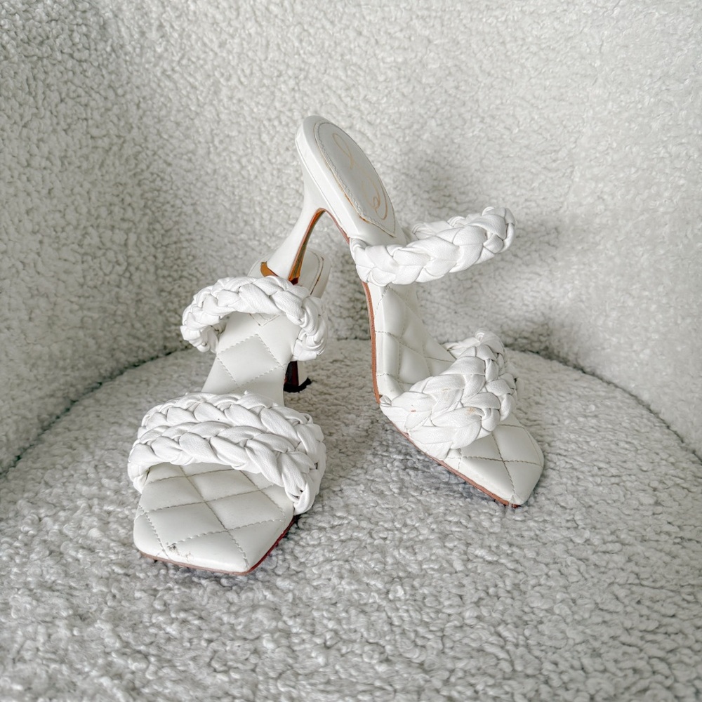 [Sam Edelman] White Braided Heeled Sandals